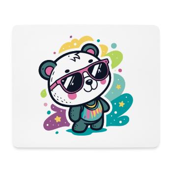 Panda Pop Pink Glasses - Mouse Pad (horizontal) - white - Front