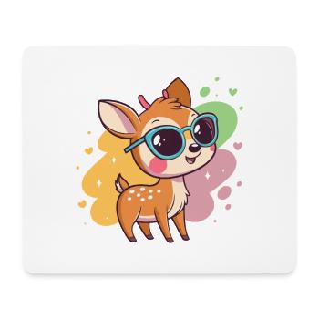 Fawn Pastel Glasses - Mouse Pad (horizontal) - white - Front