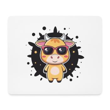 Kawaii-Kuh-Sonnenbrille - Mousepad (Querformat) - Weiß - Vorne