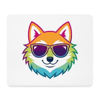 Rainbow Fox Glasses - Mouse Pad (horizontal) - white - Front