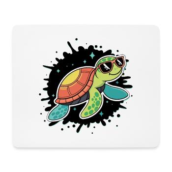 Chic Cosmic Turtle in Sunglasses - Mouse Pad (horizontal) - white - Front