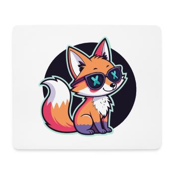 Fox Chill UV-Zeichentrickbrille - Mousepad (Querformat) - Weiß - Vorne
