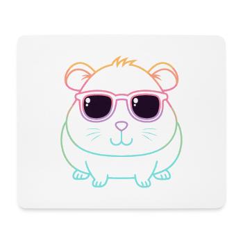 Guinea Pig Arc en Ciel Ligne et Lunettes - Tapis de souris (format paysage) - blanc - Devant