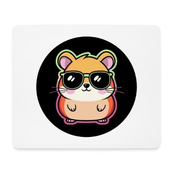 Hamster fashion lunettes soleil - Tapis de souris (format paysage) - blanc - Devant