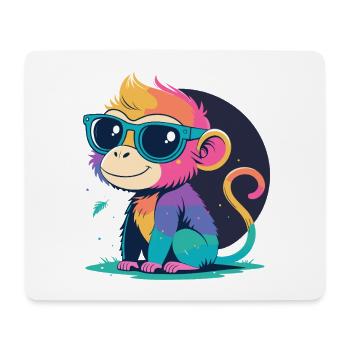 Regenbogenaffe mit Brille - Mousepad (Querformat) - Weiß - Vorne