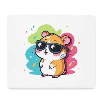 Hamster Fun Lunettes Cool - Tapis de souris (format paysage) - blanc - Devant