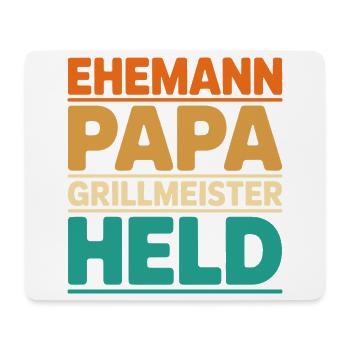 Ehemann Papa Grillmeister Held - Mousepad (Querformat) - Weiß - Vorne