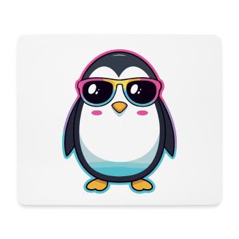 Pingouin chic en lunettes arc en ciel - Tapis de souris (format paysage) - blanc - Devant