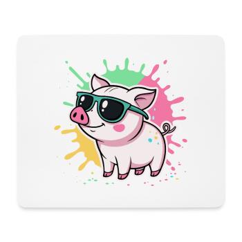 Warm Pig Sunglasses - Mouse Pad (horizontal) - white - Front