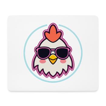 Rooster in Neon Pink Glasses - Mouse Pad (horizontal) - white - Front