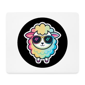 Schicke Regenbogen-Schafsbrille - Mousepad (Querformat) - Weiß - Vorne