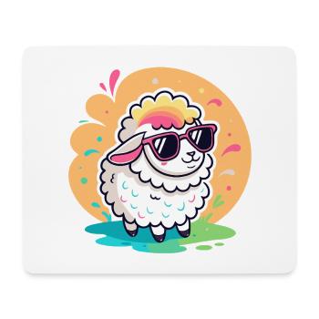 Trendy Sheep Sunglasses - Mouse Pad (horizontal) - white - Front