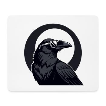 Urban crow in sunglasses - Mouse Pad (horizontal) - white - Front