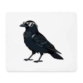 Corbeau chic lunettes blanches - Tapis de souris (format paysage) - blanc - Devant