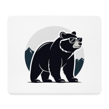 Mountain Black Bear Glasses - Mouse Pad (horizontal) - white - Front