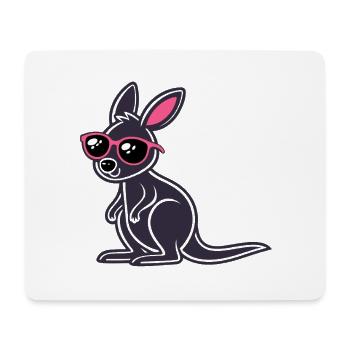 Kangourou Sombre lunettes rose - Tapis de souris (format paysage) - blanc - Devant