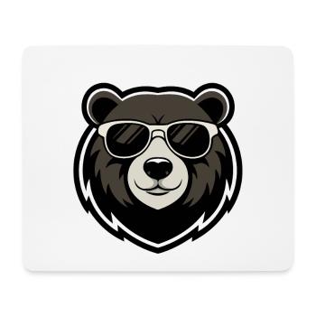 Urban Bear Dark Glasses - Mouse Pad (horizontal) - white - Front