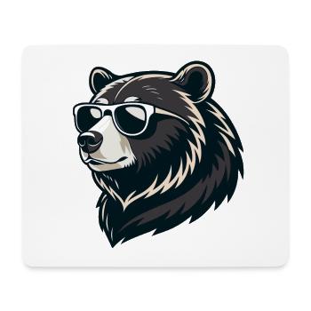 Bär mit grafischen Sonnenbrillen - Mousepad (Querformat) - Weiß - Vorne