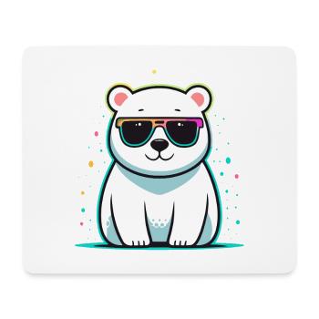 Polar Bear Shiny Glasses - Mouse Pad (horizontal) - white - Front