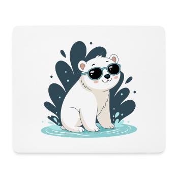 Polar Bear Sunglasses - Mouse Pad (horizontal) - white - Front