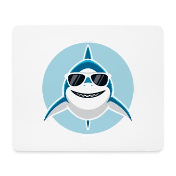 Cooler Hai mit Sonnenbrille - Mousepad (Querformat) - Weiß - Vorne