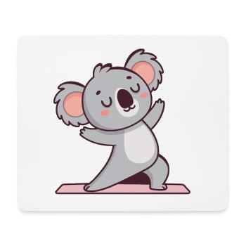 Koala Yoga sur tapis - Tapis de souris (format paysage) - blanc - Devant