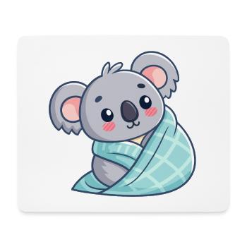 Koala Cozy in Duvet - Mouse Pad (horizontal) - white - Front