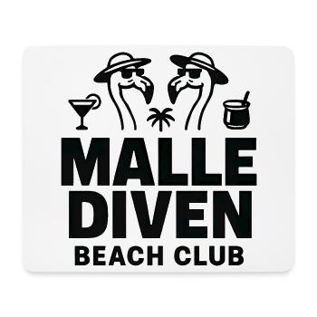 Malle Diven Beach Club Flamingo Mallorca Party - Mouse Pad (horizontal) - white - Front