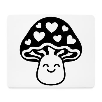 Sweet mushroom with heart and face - Mouse Pad (horizontal) - white - Front
