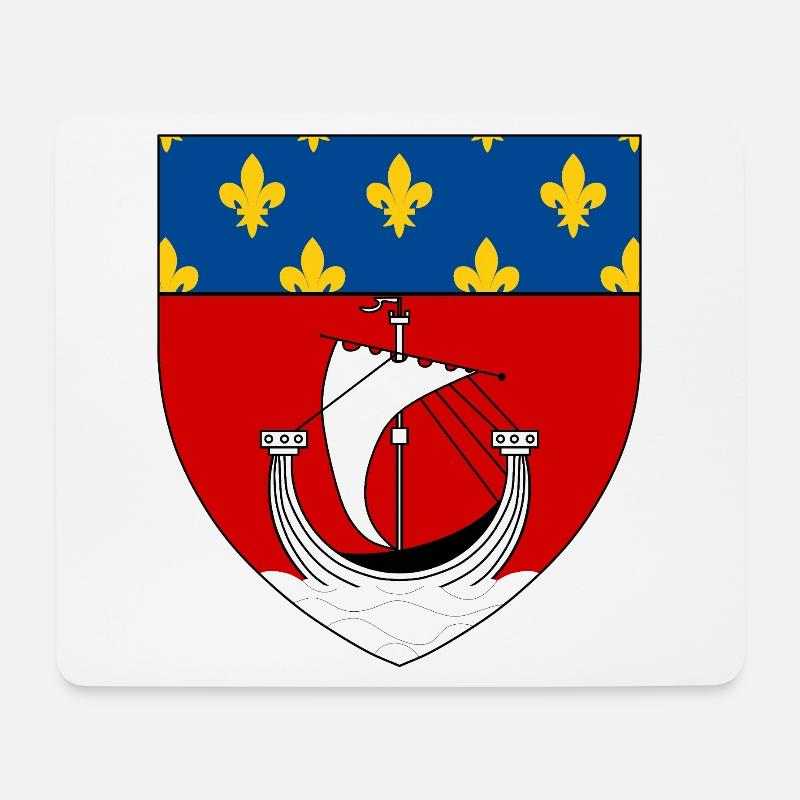 Heraldisches Wappen von Paris - Mousepad (Querformat) - Weiß