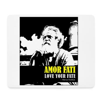 Amor Fati – Love Your Fate Marcus Aurelius - Tapis de souris (format paysage) - blanc - Devant