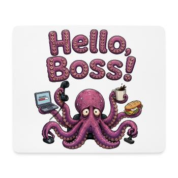 Hello Overworked Octopus Office Humor chef - Mousepad (Querformat) - Weiß - Vorne