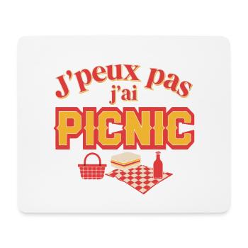 J'peux pas j'ai Picnic - Tapis de souris (format paysage) - blanc - Devant
