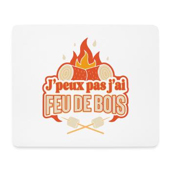 J'peux pas j'ai feu de bois - Tapis de souris (format paysage) - blanc - Devant