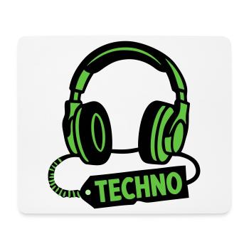 DJ Headphones Producteur du festival techno rave - Tapis de souris (format paysage) - blanc - Devant