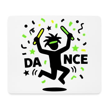 Tanzendes Strichmännchen Rave 90s Techno Party - Mousepad (Querformat) - Weiß - Vorne