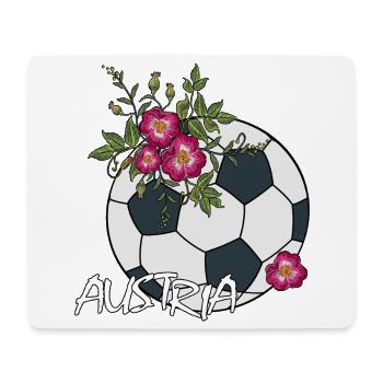 Fußball mit Rosen Österreich - Mousepad (Querformat) - Weiß - Vorne