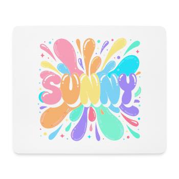 Sunny Splash Lettres Multicolores - Tapis de souris (format paysage) - blanc - Devant