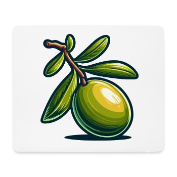 Olive cartoon botanique lumineuse - Tapis de souris (format paysage) - blanc - Devant