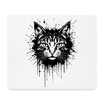 Tête de Chat Splash Tattoo - Tapis de souris (format paysage) - blanc - Devant
