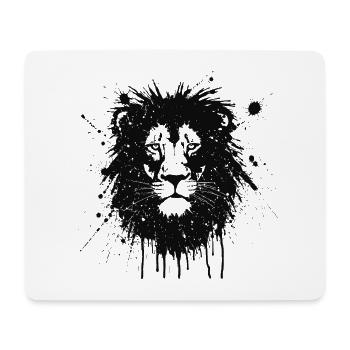 Lion Splash Art Schwarz - Mousepad (Querformat) - Weiß - Vorne
