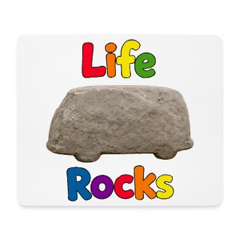 Life Rocks Stone - Mousepad (Querformat) - Weiß - Vorne