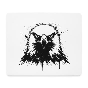 Dunkler Adler in Splatter-Spot - Mousepad (Querformat) - Weiß - Vorne