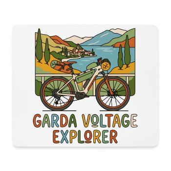 Boho E-Bike Gardasee Explorer - Mousepad (Querformat) - Weiß - Vorne