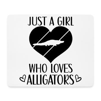 Alligator Herz Silhouette - Mousepad (Querformat) - Weiß - Vorne