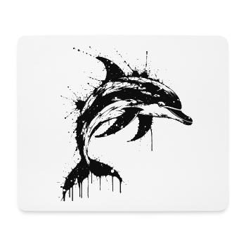 Dolphin Paint Splash Black - Mousepad (Querformat) - Weiß - Vorne