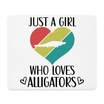 Retro Alligator Herz Silhouette - Mousepad (Querformat) - Weiß - Vorne