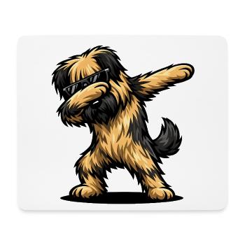 Dabbing Briard - Mousepad (Querformat) - Weiß - Vorne