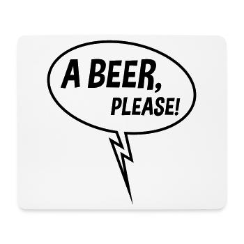 Ein Bier, bitte! (Sprechblase, Trinken, Down B) - Mousepad (Querformat) - Weiß - Vorne