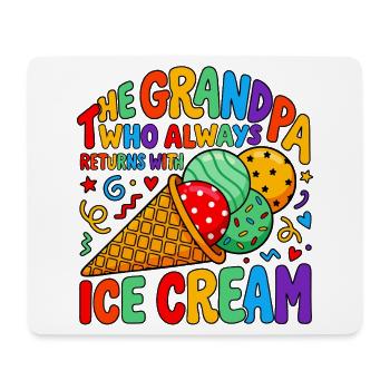 Opa mit Eiscreme - Mouse Pad (horizontal) - white - Front
